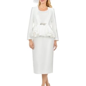 Giovanna Collection White 3-Piece Dress Ensemble
